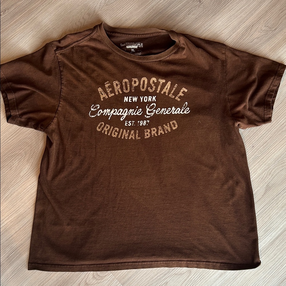 Aeropostale Men’s T-Shirt XL Brown Vintage Casual Cotton